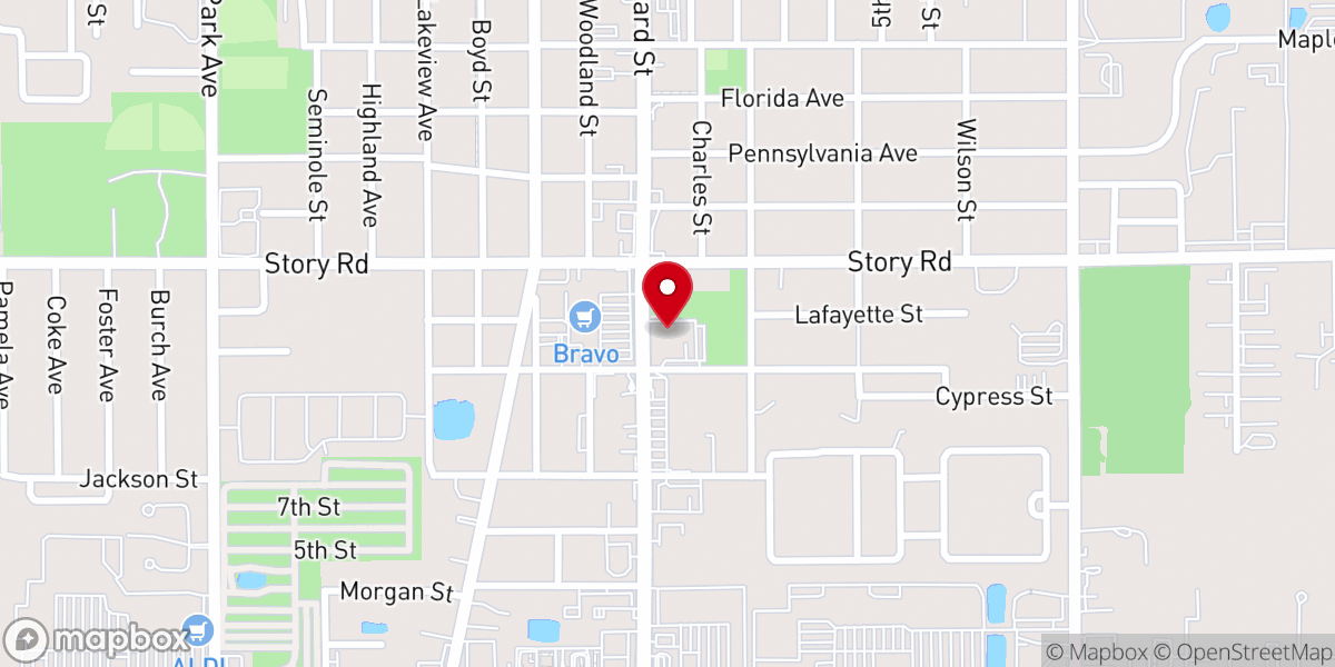 Map showing location of Calvary Baptist Church
