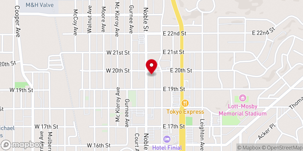 Map showing location of Mars Hill Baptist Church