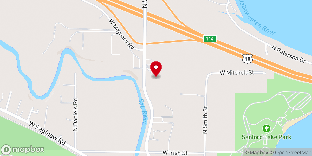 Map showing location of United Methodist Church