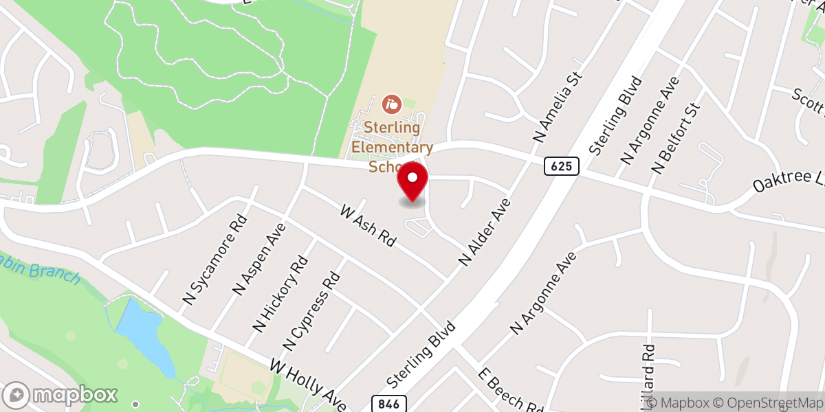 Map showing location of Sterling Park Baptist Church