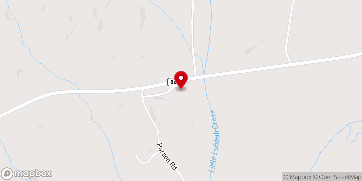 Map showing location of Faith Free Will Baptist Church