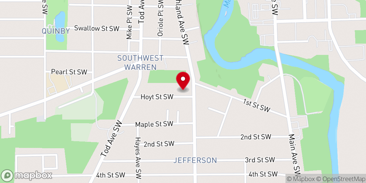 Map showing location of New Fellowship Baptist Church