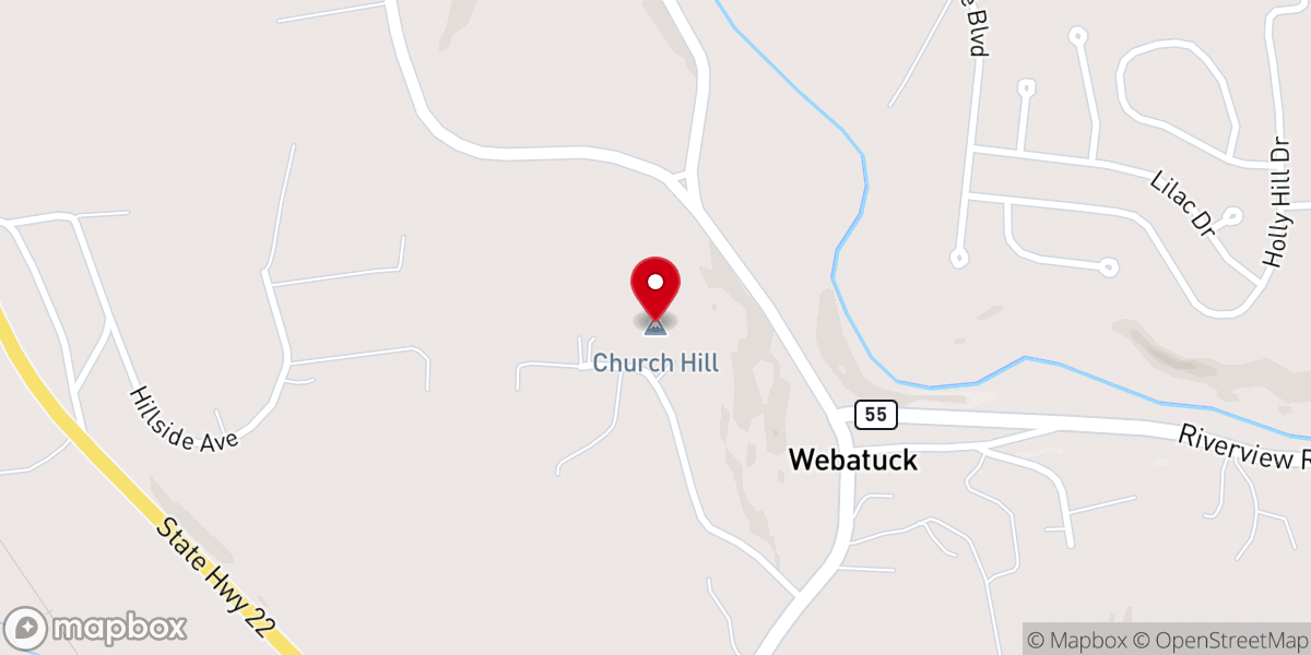 Map showing location of Church Hill