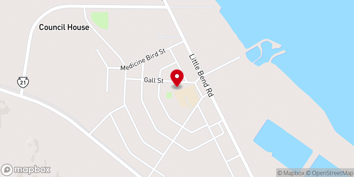 Map showing location of The Hope Center of Lower Brule Assemblies of God