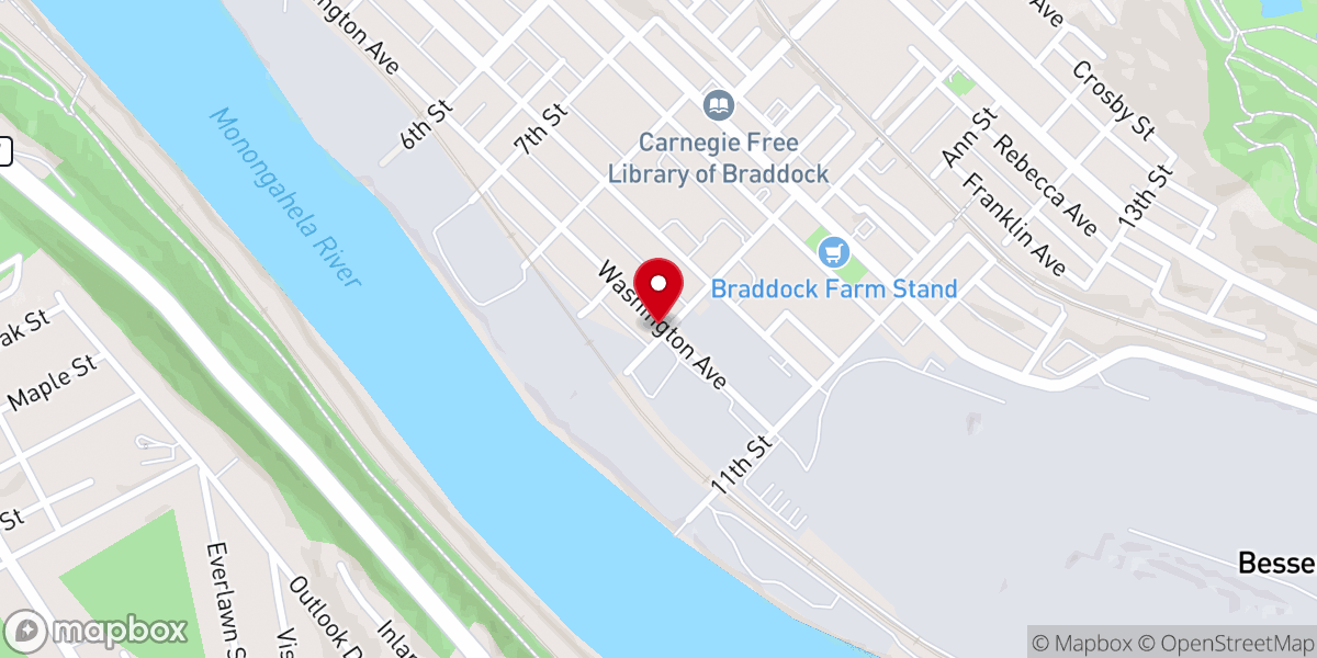 Map showing location of Greater Emmanuel Braddock