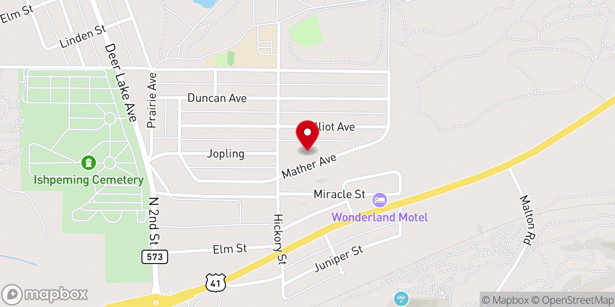 Map showing location of Bethany Lutheran Church