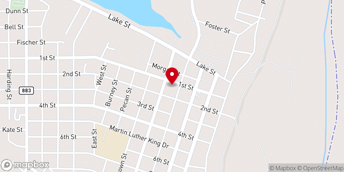 Map showing location of East Carroll Parish Courthouse