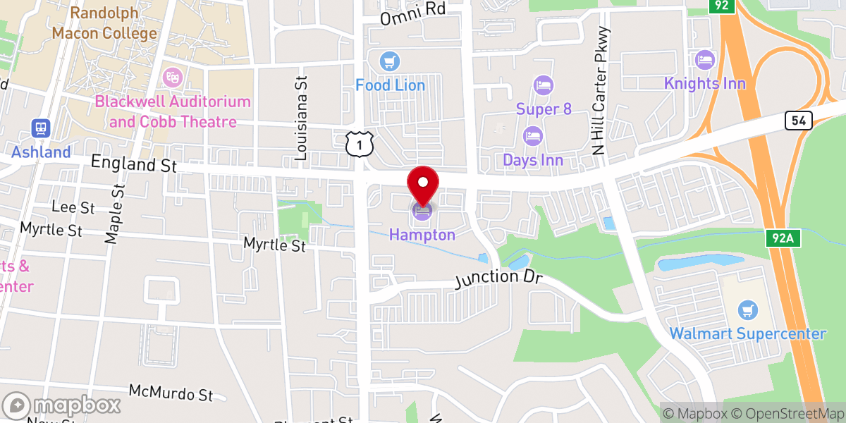Map showing location of Hampton Inn Richmond-North/Ashland