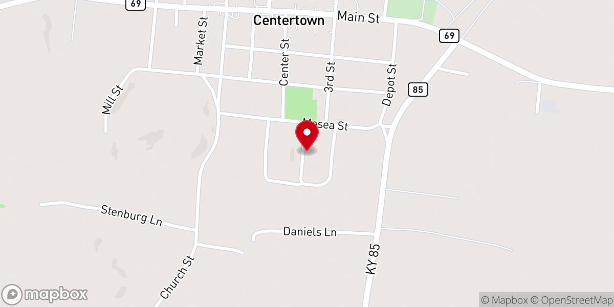 Map showing location of Centertown Tabernacle Church