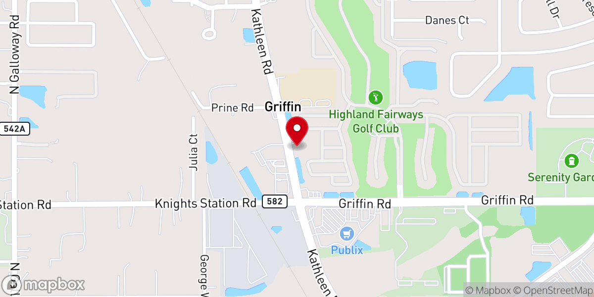 Map showing location of Griffin Baptist Church