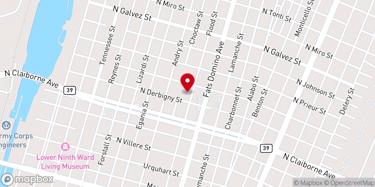 Map showing location of Mount Nebo Bible Baptist Church