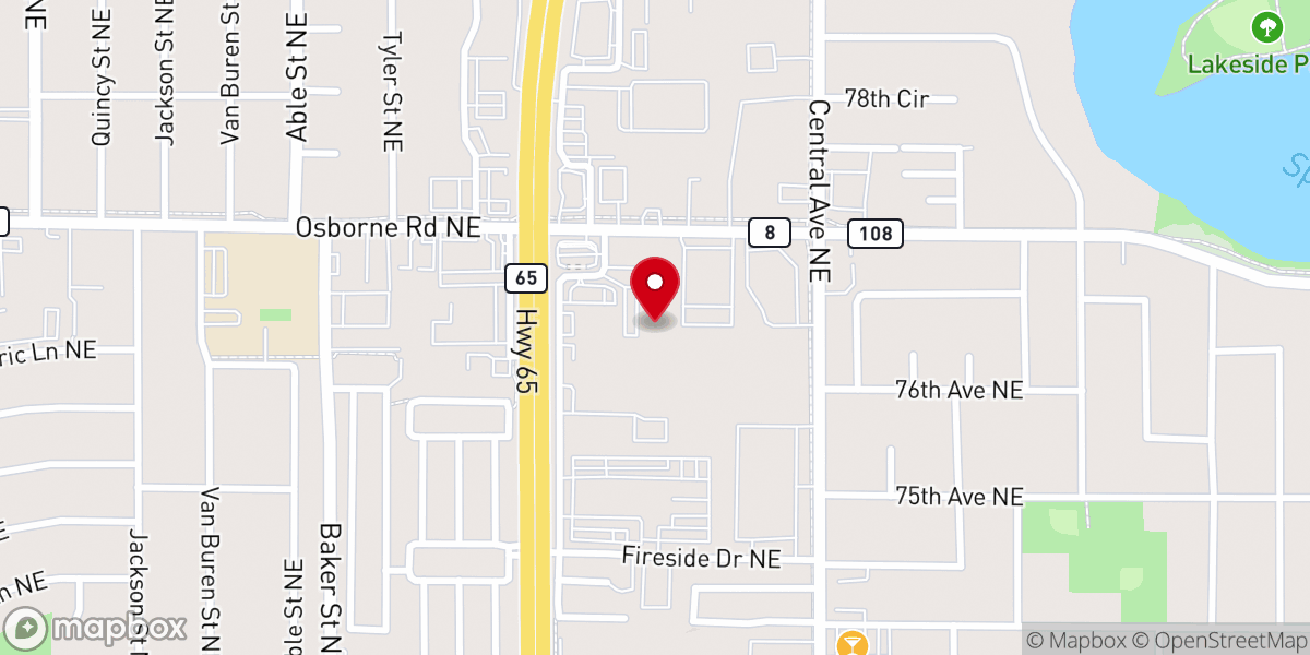Map showing location of Creative Church - Spring Lake Park