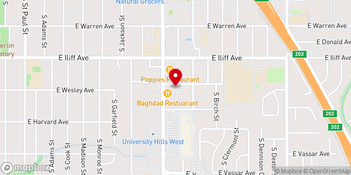 Map showing location of Prince of Peace Lutheran Church