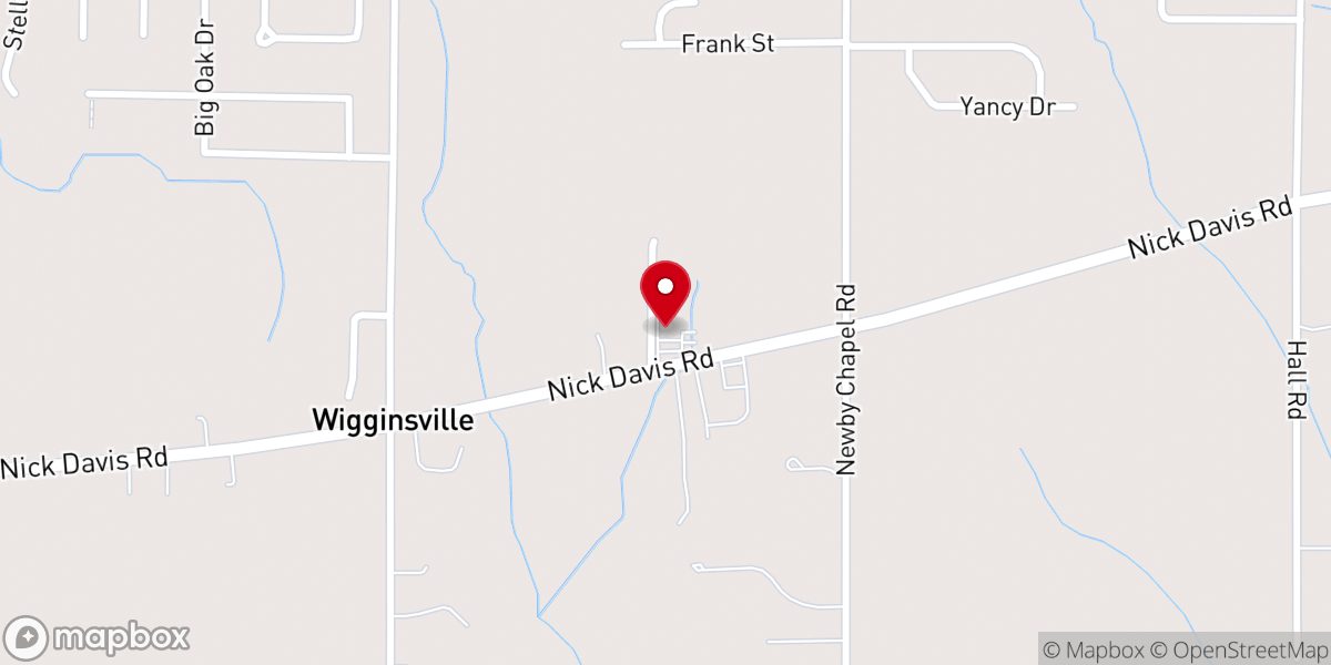 Map showing location of East Highland Baptist Church