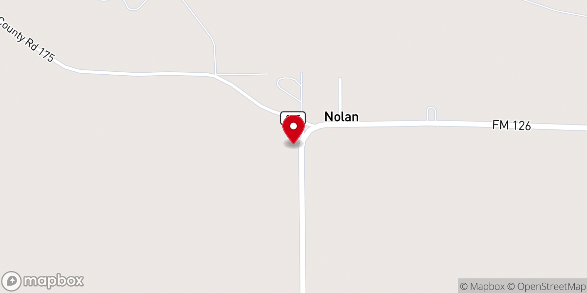 Map showing location of Nolan Baptist Church