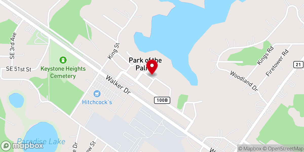 Map showing location of Park of the Palms