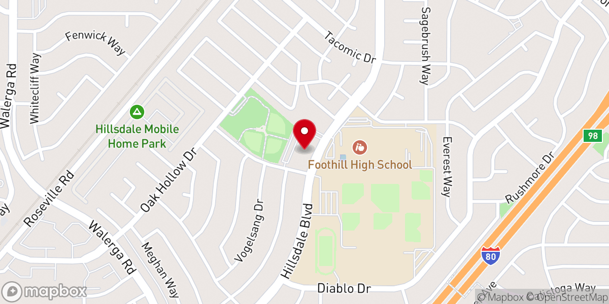 Map showing location of Hillsdale Church