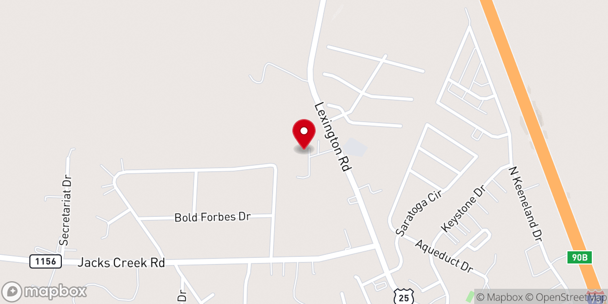 Map showing location of Lexington Road Church of God
