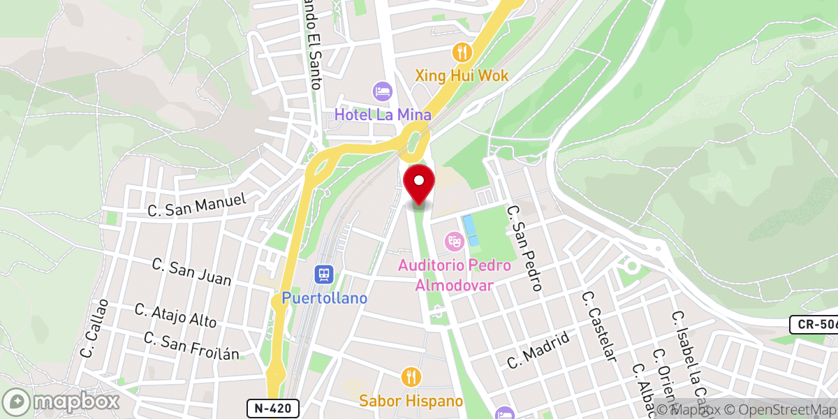 Map showing location of Fuente del Obelisco