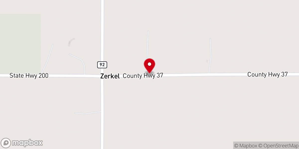 Map showing location of Rice Free Lutheran Church