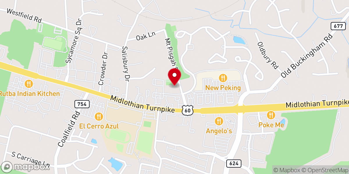 Map showing location of Mount Pisgah United Methodist Church
