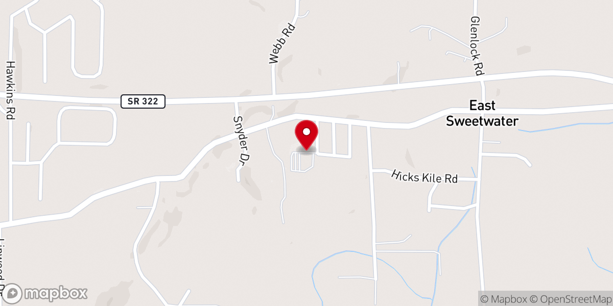 Map showing location of Fairview Baptist Church