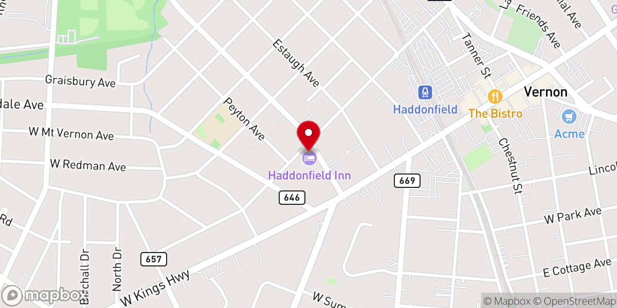 Map showing location of Greater MT Pisgah African Methodist Episcopal Church of Haddonfield