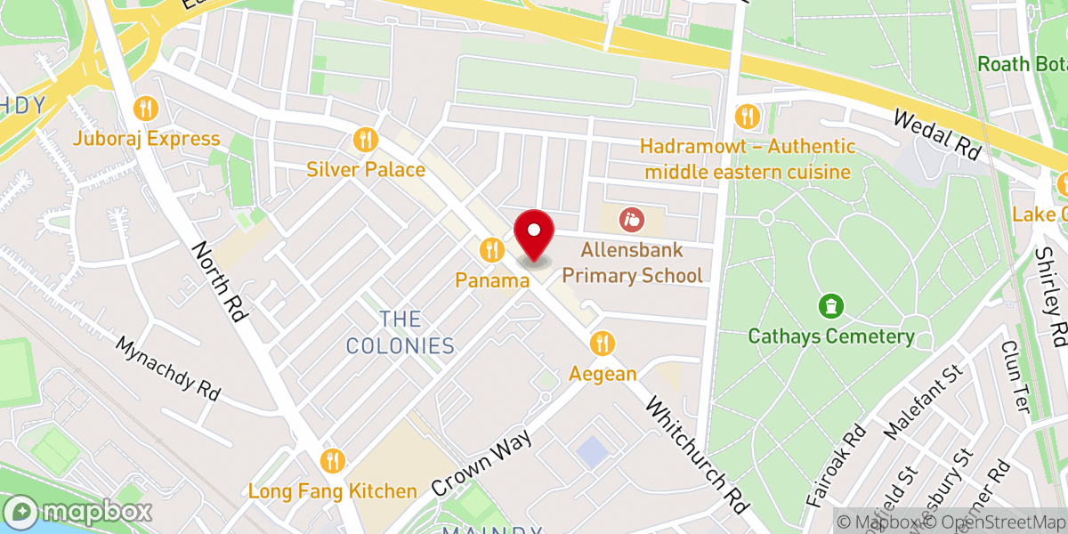 Map showing location of Heath Evangelical Church