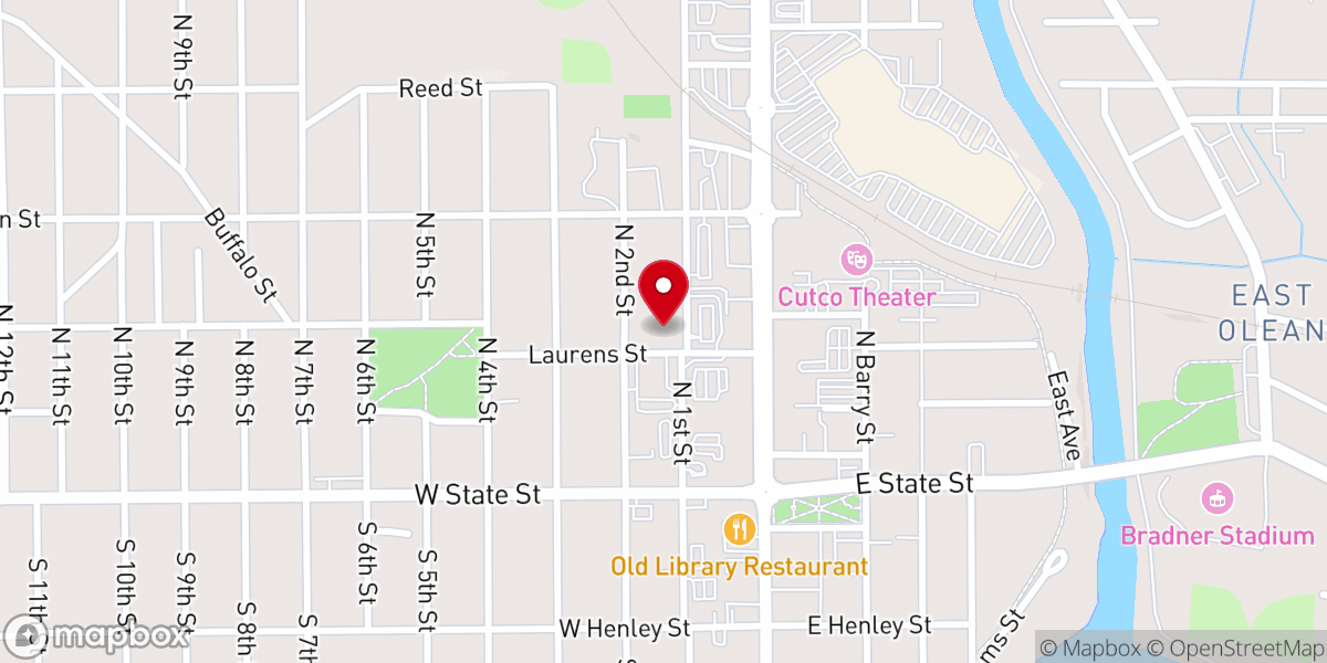 Map showing location of First Presbyterian Church