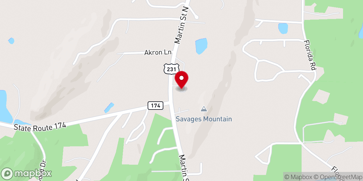 Map showing location of Northside Fellowship Church