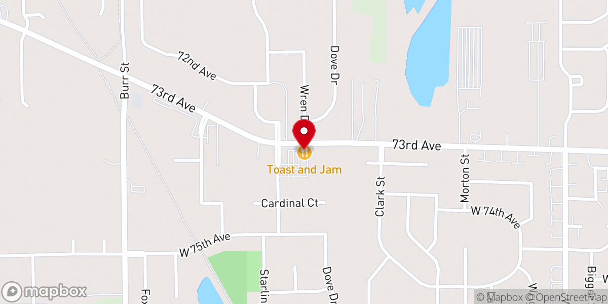 Map showing location of Toast & Jam
