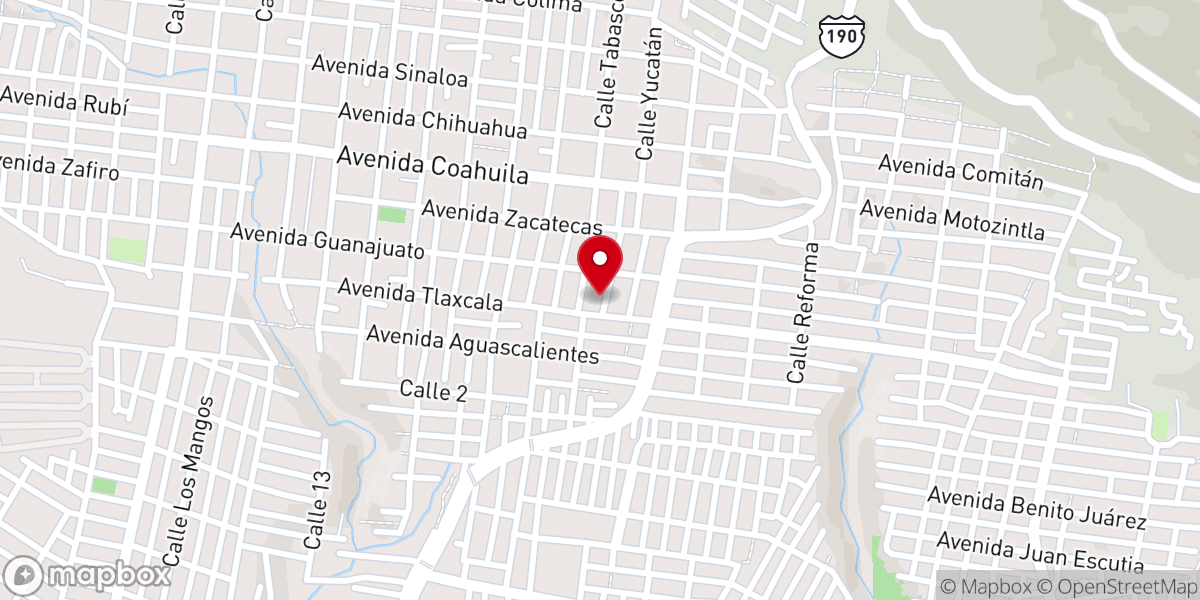 Map showing location of Parroquia del Divino Niño Jésus