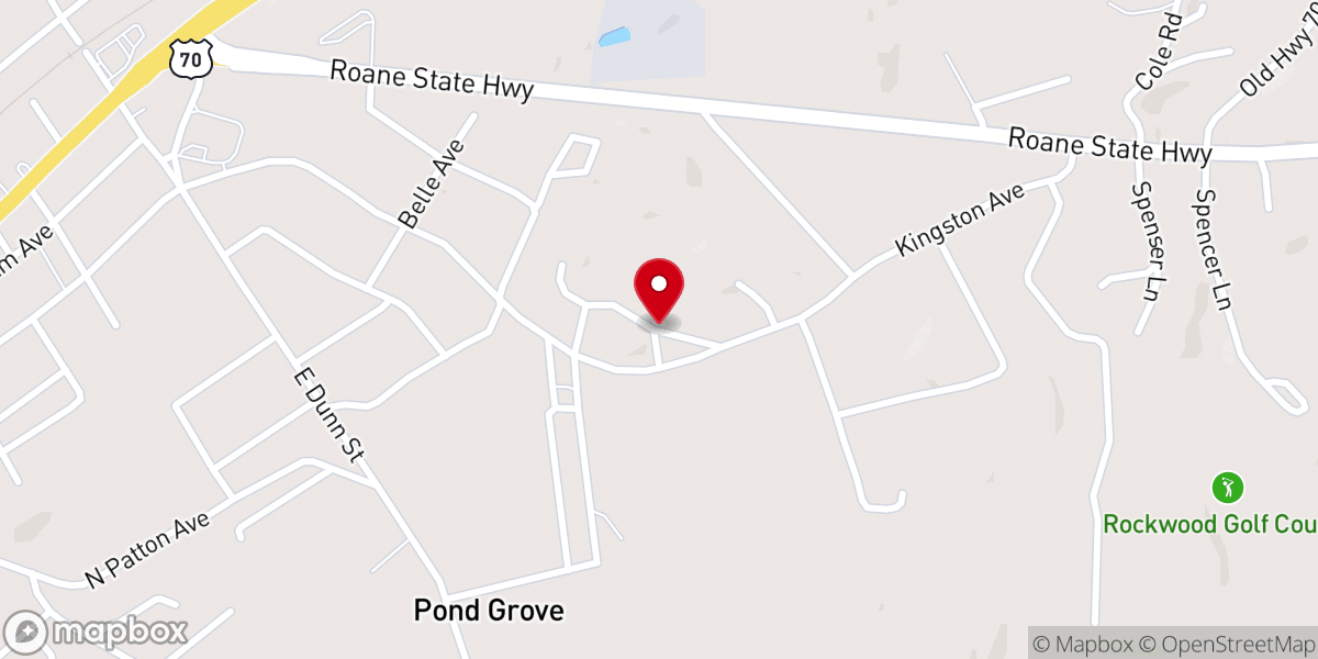 Map showing location of Pond Grove Baptist Church