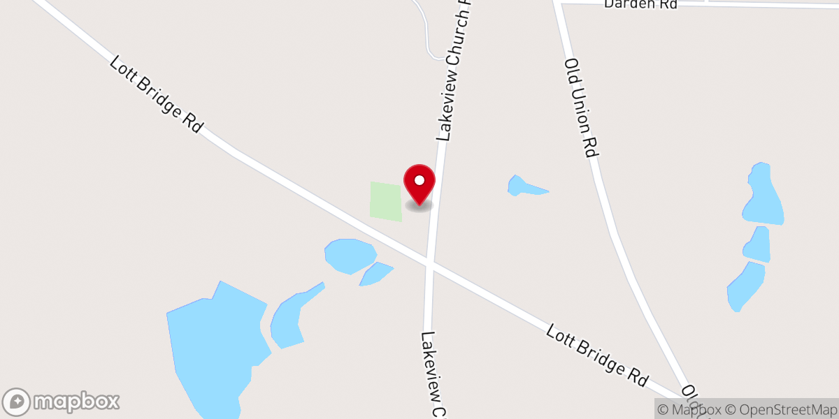 Map showing location of Lakeview Baptist Church