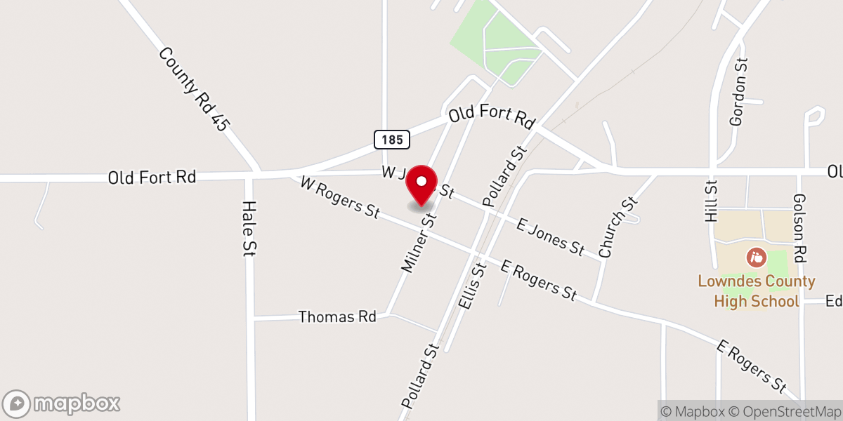 Map showing location of Fort Deposit Methodist Church