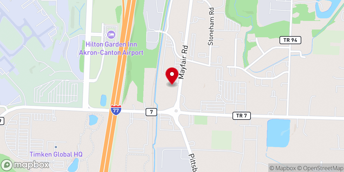 Map showing location of North Canton Cares Pantry