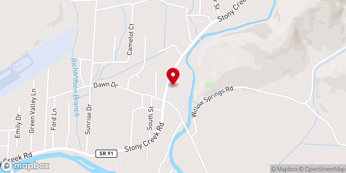 Map showing location of The Upper Room Church