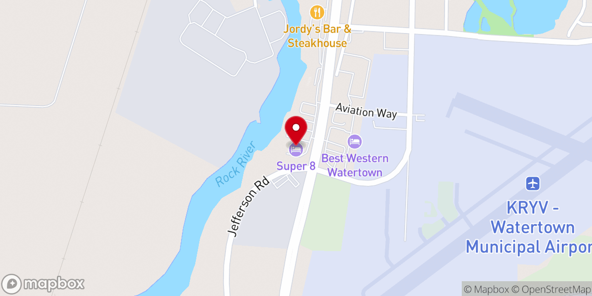 Map showing location of Super 8 by Wyndham Watertown WI