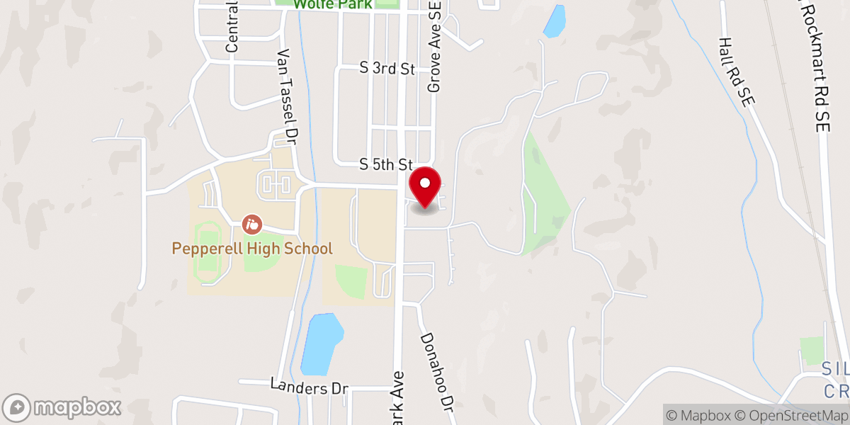 Map showing location of Park Avenue Baptist Church