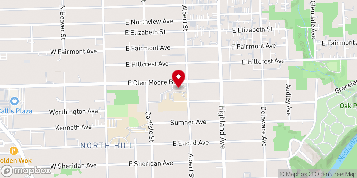 Map showing location of Clen-Moore Presbyterian Church