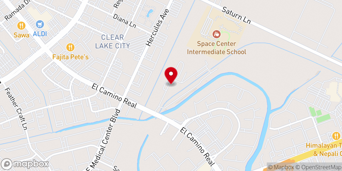 Map showing location of Bay Area Unitarian Universalist Church