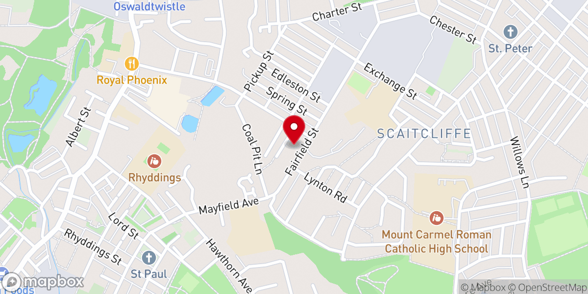 Map showing location of Kingdom Hall of Jehovah's Witnesses