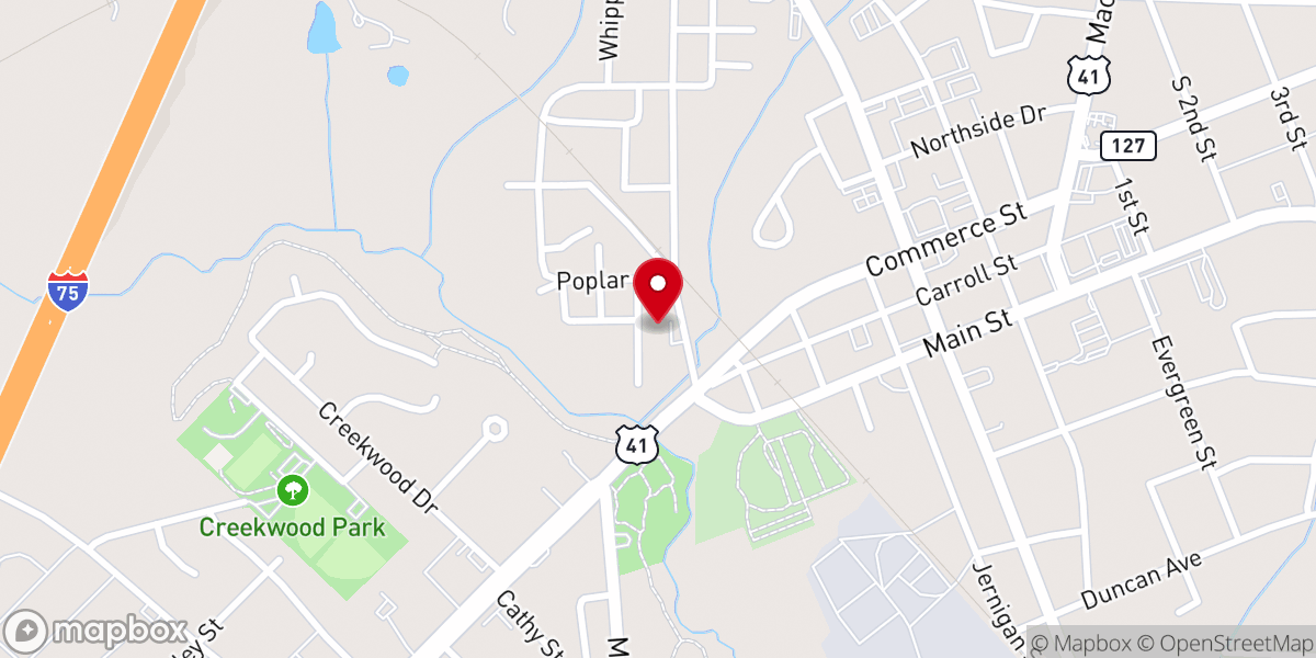 Map showing location of St James CME Church