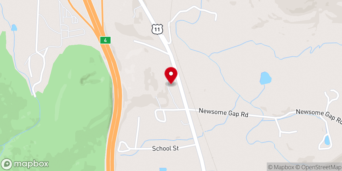 Map showing location of Rising Fawn Baptist Church