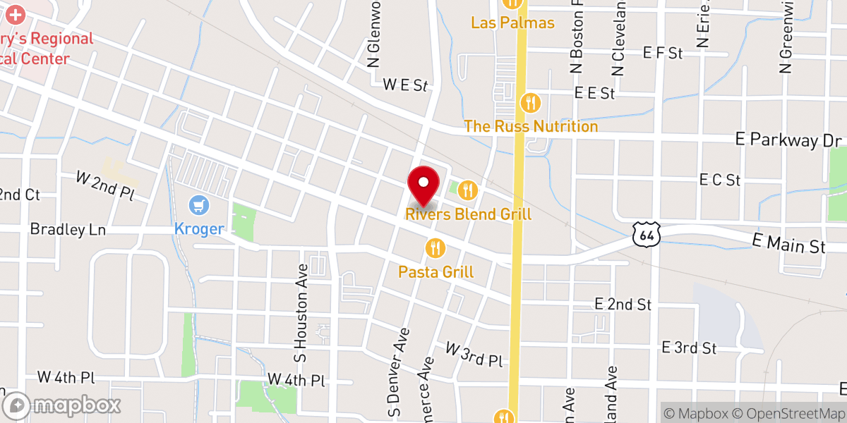Map showing location of Central Presbyterian Church