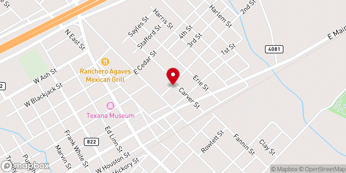 Map showing location of Scruggs Chapel United Methodist Church