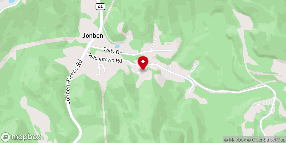 Map showing location of Vision Freewill Baptist Church