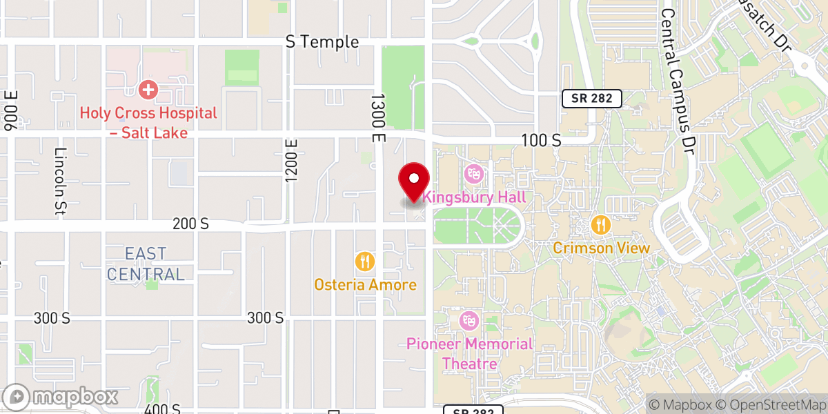 Map showing location of St. Catherine of Siena Newman Center