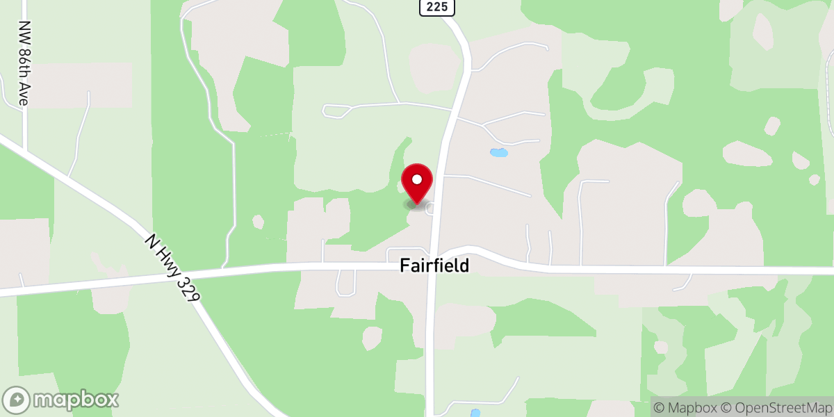 Map showing location of Fairfield Presbyterian Church