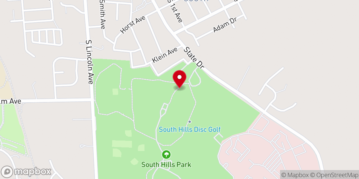 Map showing location of South Hills Park